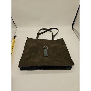 Murval Paris handbag Green Suede Large Outside Zip